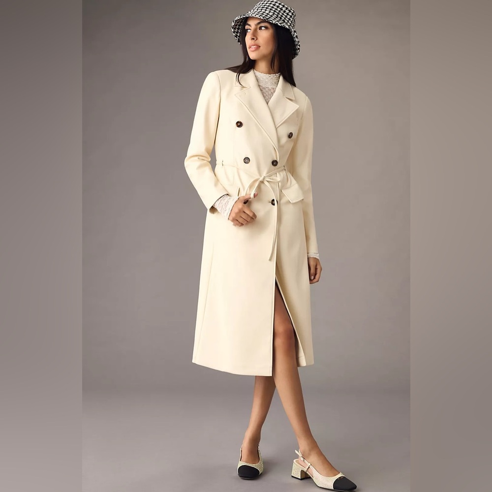 Anthropologie Avec Les Filles Faux Leather Trench Coat - Picture 3 of 13